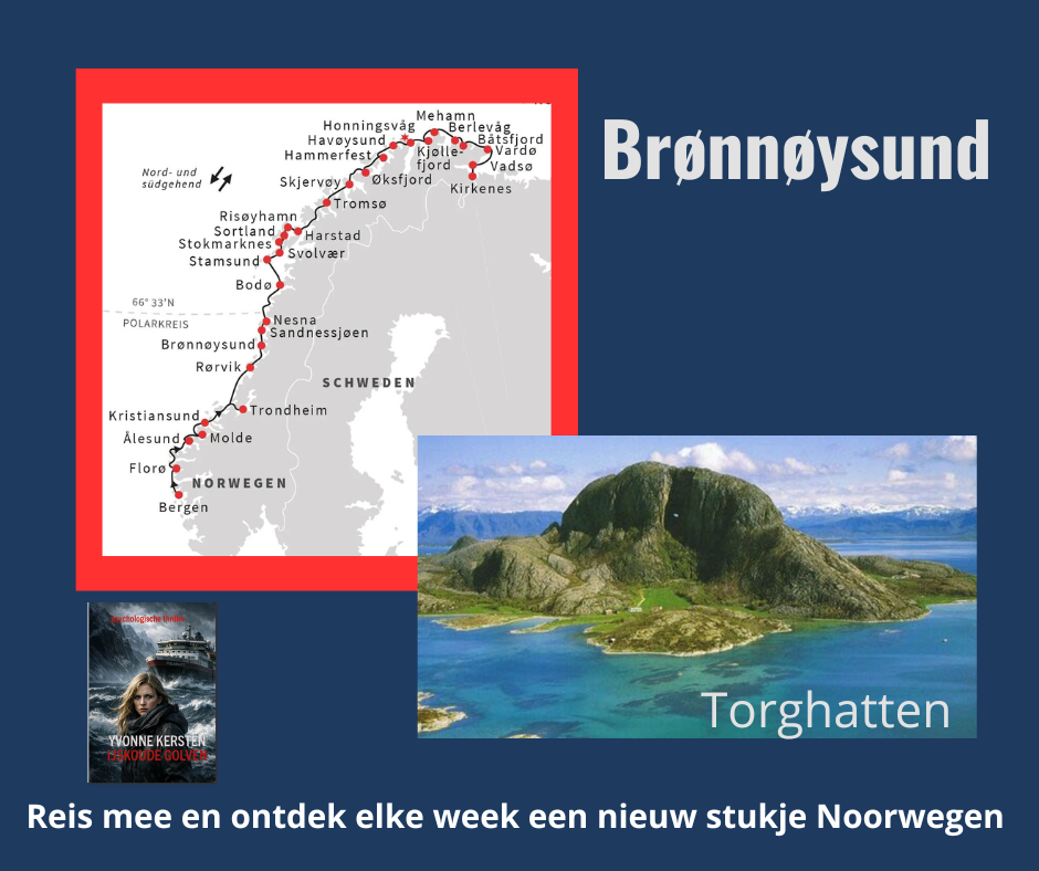 Torghatten, route Hurtigruten Noorwegen